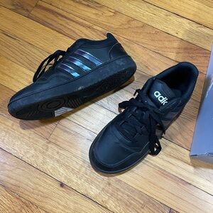 Adidas Hoops 3 Black and Iridescent Sneakers
